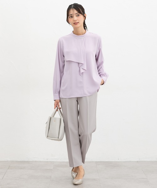 Honeys(ハニーズ)の「【ストレッチ・ウォッシャブル・イージーケア】センタープレスパンツ(股下60cm)(スラックス・レディース・ダークベージュ/ネイビー/ライトグレー系2/ライトグレー系1/ブラック・3L/L/LL/M/S)」の20枚目の写真