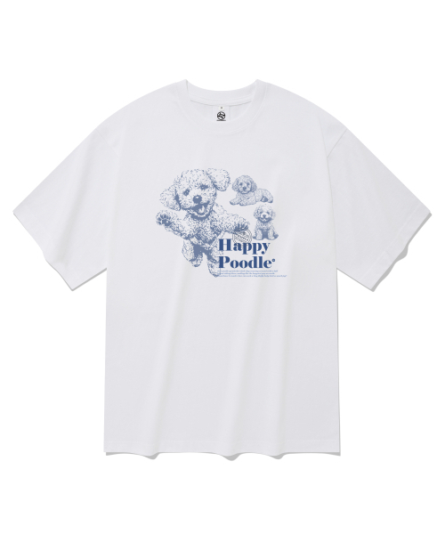RADINEO(ラディネオ)の「ハッピープードル 半袖Tシャツ ホワイト(Tシャツ/カットソー・メンズ・その他・X-LARGE/SMALL/MEDIUM/LARGE)」の1枚目の写真