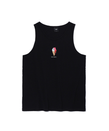 LMN3011（エルエムエヌ3011）の「アイスクリームスリーブレスTシャツ-ブラック（Tシャツ/カットソー）」