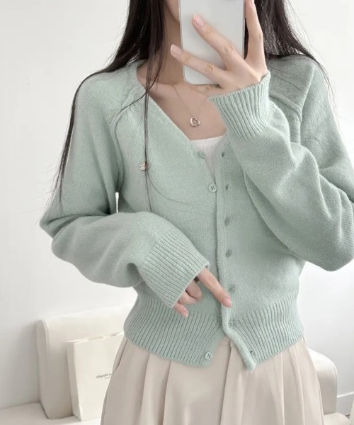 セール】ワンポイントVネックカーディガン（カーディガン/ボレロ