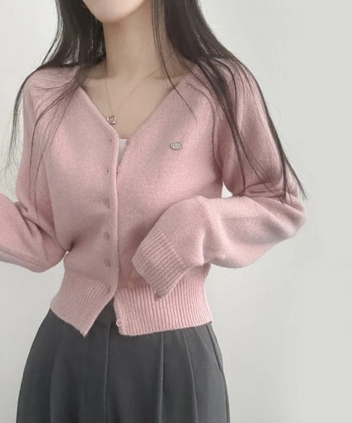セール】ワンポイントVネックカーディガン（カーディガン/ボレロ