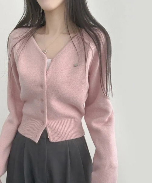 セール】ワンポイントVネックカーディガン（カーディガン/ボレロ