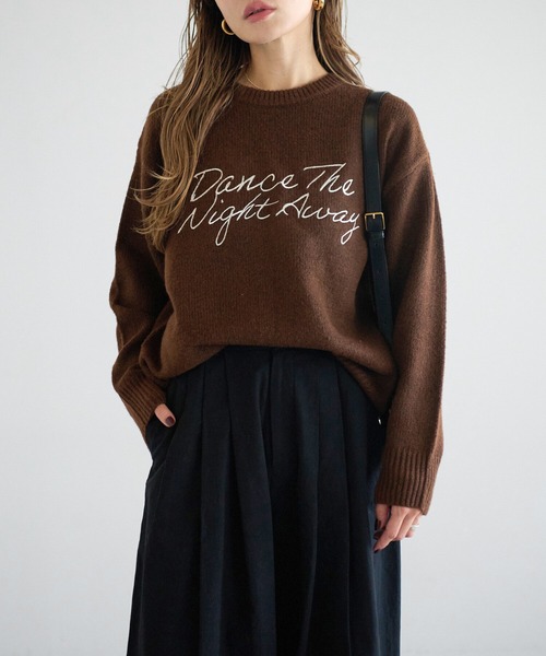 Bonjour Sagan(ボンジュールサガン)の「刺繍ロゴニットプルオーバー(ニット/セーター・レディース・チャコールグレー/グレー/ブラウン/オートミール・FREE)」の4枚目の写真