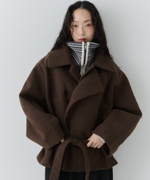 NUJOH（ヌゾ）の「Belted Volume Short Coat / ベルテッドボリュームショートコート（ピーコート）」