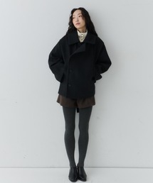 NUJOH（ヌゾ）の「Belted Volume Short Coat / ベルテッドボリュームショートコート（ピーコート）」