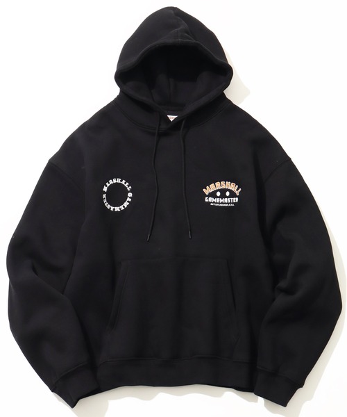 MARSHALL GAMEMASTER(マーシャルゲームマスター)の「【MARSHALL GAMEMASTER/マーシャル ゲームマスター】Embroidered Double Chest Pullover Hoodie/エンブロイダード ダブルチェスト プルオーバー フーディ(パーカー・メンズ・ブラック/チャコールグレー/アッシュグレー・L/M/XL)」の1枚目の写真