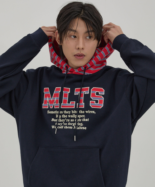 WaiKei(ワイケイ)の「MLTS ストライプフードパーカー ネイビー(パーカー・レディース・その他・1/2)」の2枚目の写真