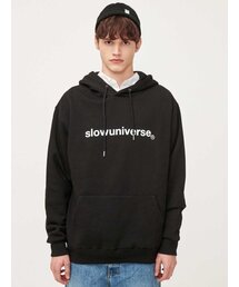SLOWUNIVERSE（スローユニバース）の「SLOW LOGO HOOD (BLACK)（パーカー）」