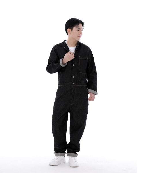 SAINTCREW(セントクルー)の「シティボーイ ボタン ジャンプスーツ CBB-507 デニムブラック(つなぎ/オールインワン・メンズ・その他・MEDIUM/LARGE/X-LARGE)」の4枚目の写真