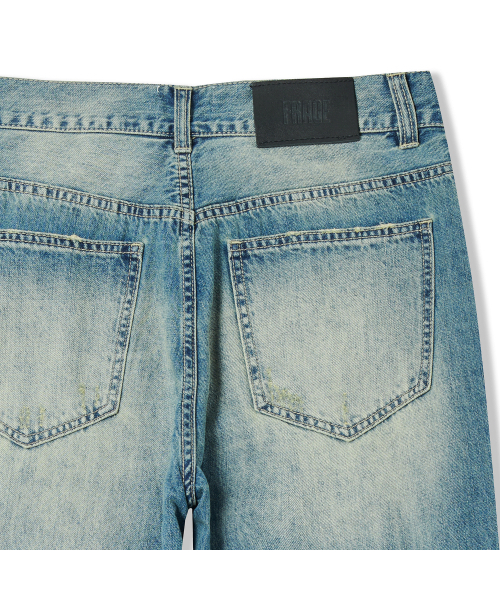 FRAGE（フラゲ）の「サンセットブルー ワイドストレートダメージデニムパンツ（デニムパンツ・メンズ・その他・SMALL/MEDIUM/LARGE）」の6枚目の写真
