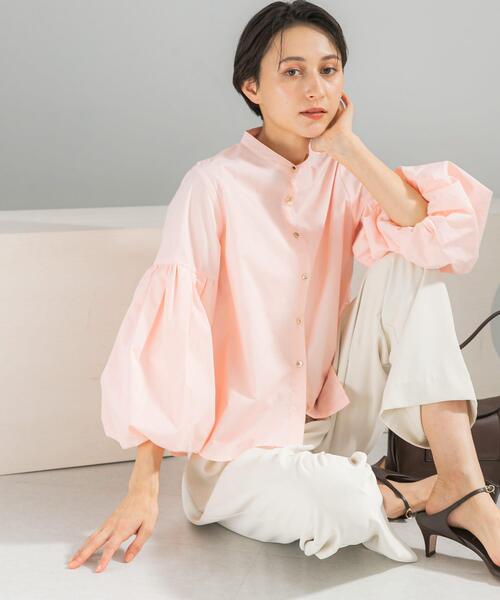 URBAN RESEARCH ROSSO WOMEN（アーバンリサーチ　ロッソ）の「ボリュームスリーブシャツブラウス（シャツ/ブラウス・レディース・ブルー系その他/ピンク/ホワイト・FREE）」の3枚目の写真