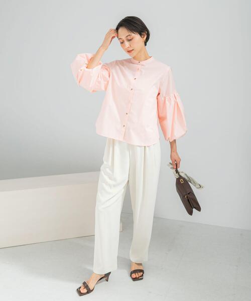 URBAN RESEARCH ROSSO WOMEN（アーバンリサーチ　ロッソ）の「ボリュームスリーブシャツブラウス（シャツ/ブラウス・レディース・ブルー系その他/ピンク/ホワイト・FREE）」の5枚目の写真