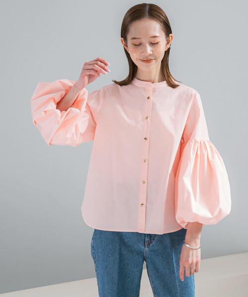 URBAN RESEARCH ROSSO WOMEN（アーバンリサーチ　ロッソ）の「ボリュームスリーブシャツブラウス（シャツ/ブラウス・レディース・ブルー系その他/ピンク/ホワイト・FREE）」の6枚目の写真