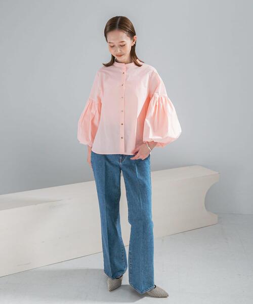 URBAN RESEARCH ROSSO WOMEN（アーバンリサーチ　ロッソ）の「ボリュームスリーブシャツブラウス（シャツ/ブラウス・レディース・ブルー系その他/ピンク/ホワイト・FREE）」の7枚目の写真