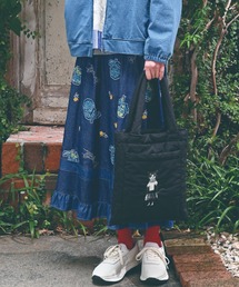 ライトオンスデニム　ローズスケッチ刺繍スカート（裏地無し）