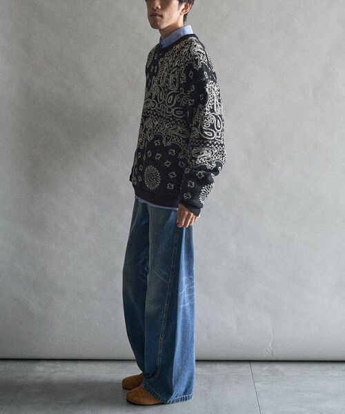 CRAFT STANDARD BOUTIQUE（クラフトスタンダードブティック）の「ペイズリー柄ニットプルオーバー（ニット/セーター・メンズ・グレイッシュベージュ/アイボリー/ブラック・M/L/XL）」の22枚目の写真
