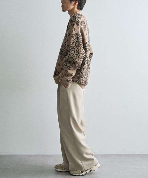 CRAFT STANDARD BOUTIQUE（クラフトスタンダードブティック）の「ペイズリー柄ニットプルオーバー（ニット/セーター・メンズ・グレイッシュベージュ/アイボリー/ブラック・M/L/XL）」の16枚目の写真