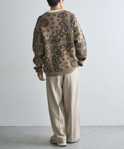 CRAFT STANDARD BOUTIQUE（クラフトスタンダードブティック）の「ペイズリー柄ニットプルオーバー（ニット/セーター・メンズ・グレイッシュベージュ/アイボリー/ブラック・M/L/XL）」の15枚目の写真