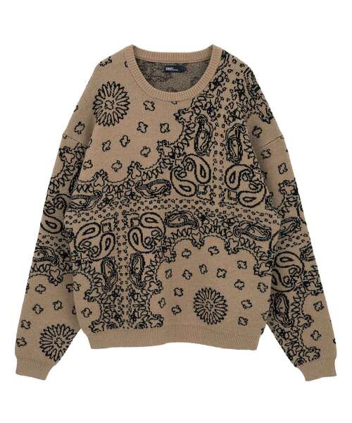 CRAFT STANDARD BOUTIQUE（クラフトスタンダードブティック）の「ペイズリー柄ニットプルオーバー（ニット/セーター・メンズ・グレイッシュベージュ/アイボリー/ブラック・M/L/XL）」の14枚目の写真