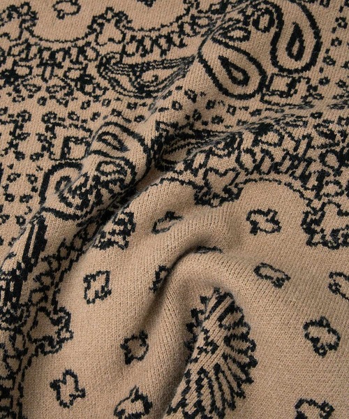 CRAFT STANDARD BOUTIQUE（クラフトスタンダードブティック）の「ペイズリー柄ニットプルオーバー（ニット/セーター・メンズ・グレイッシュベージュ/アイボリー/ブラック・M/L/XL）」の8枚目の写真