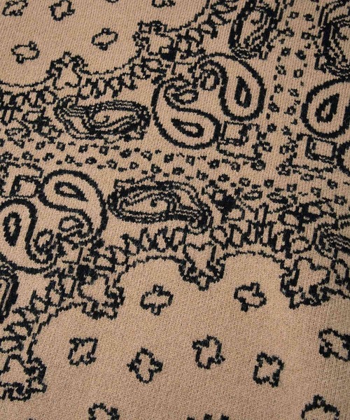 CRAFT STANDARD BOUTIQUE（クラフトスタンダードブティック）の「ペイズリー柄ニットプルオーバー（ニット/セーター・メンズ・グレイッシュベージュ/アイボリー/ブラック・M/L/XL）」の7枚目の写真