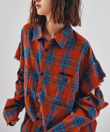 RNA | B2941 レイヤードスリーブチェックシャツ(シャツ/ブラウス)