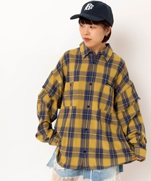 RNA | B2941 レイヤードスリーブチェックシャツ(シャツ/ブラウス)