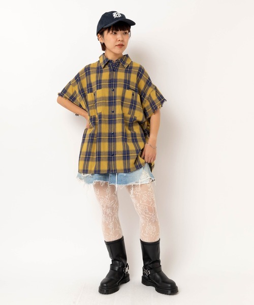 RNA（アールエヌエー）の「B2941 レイヤードスリーブチェックシャツ（シャツ/ブラウス・レディース・パープル/イエロー/レッド・MEDIUM）」の21枚目の写真