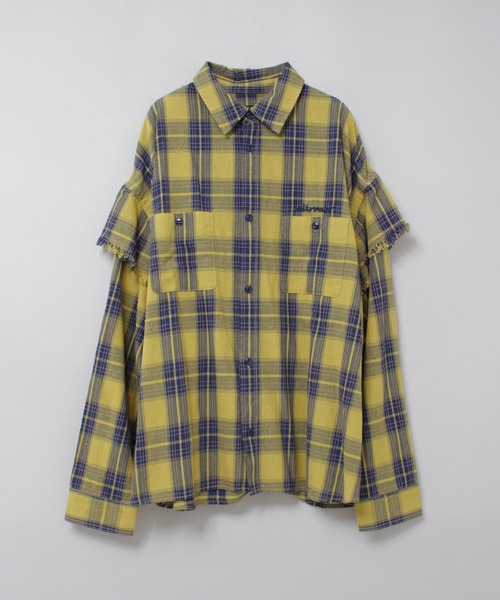 RNA（アールエヌエー）の「B2941 レイヤードスリーブチェックシャツ（シャツ/ブラウス・レディース・パープル/イエロー/レッド・MEDIUM）」の12枚目の写真