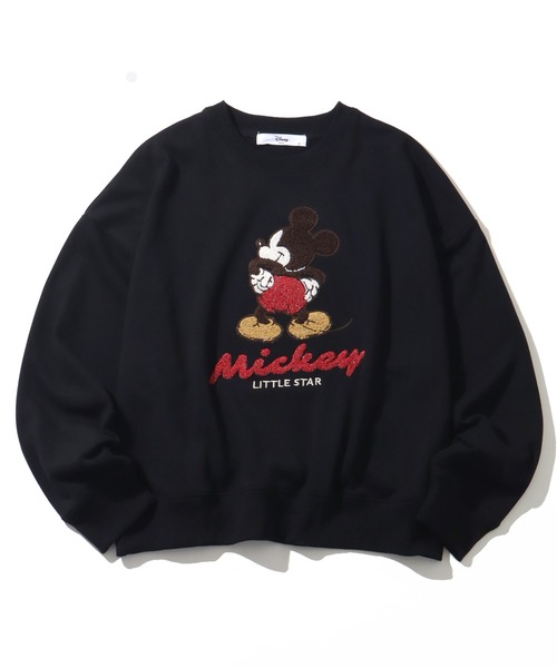 セール】【Disney/ディズニー】サガラ刺繍 裏毛 クルーネック