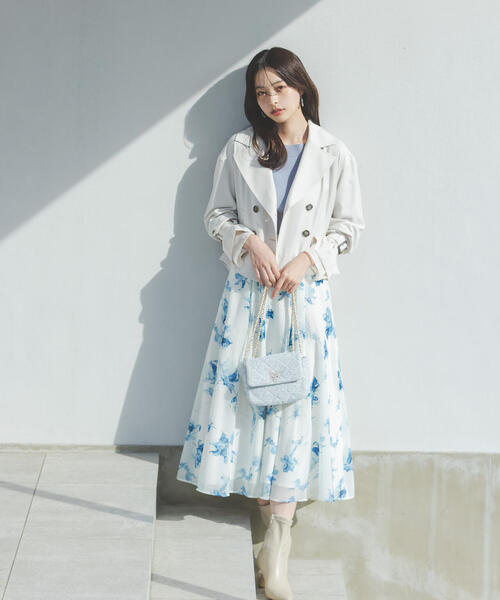 PROPORTION BODY DRESSING（プロポーションボディドレッシング）の「フラワープリントスカート / 1216120103（スカート・レディース・ピンク/グレー/ブルー・SMALL/PSS/P/S/MEDIUM）」の2枚目の写真