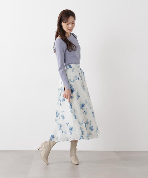 PROPORTION BODY DRESSING（プロポーションボディドレッシング）の「フラワープリントスカート / 1216120103（スカート・レディース・ピンク/グレー/ブルー・SMALL/PSS/P/S/MEDIUM）」の7枚目の写真