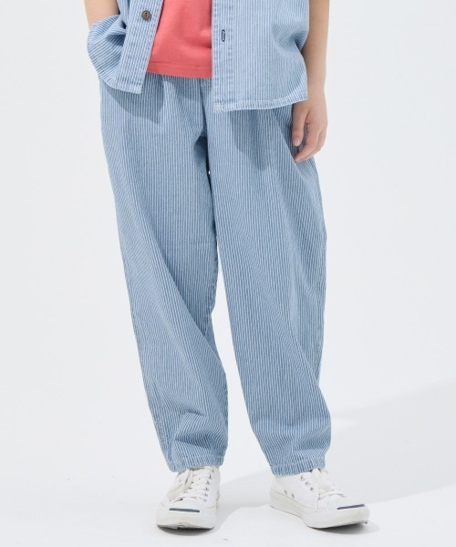KRIFF MAYER Kid's Collection（クリフメイヤーキッズコレクション）の「ライトオンスデニムシェフパンツ(セットアップ可）（デニムパンツ・キッズ・ライトブルー/ダークブルー/ストライプ/ネイビー系1・120/130/140/150/160/170）」の4枚目の写真