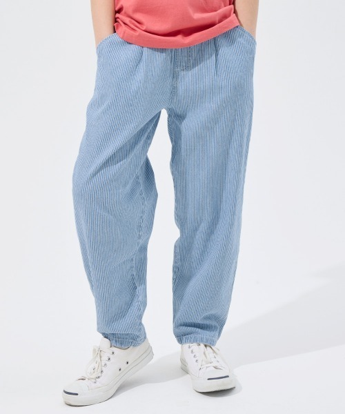 KRIFF MAYER Kid's Collection（クリフメイヤーキッズコレクション）の「ライトオンスデニムシェフパンツ(セットアップ可）（デニムパンツ・キッズ・ライトブルー/ダークブルー/ストライプ/ネイビー系1・120/130/140/150/160/170）」の5枚目の写真