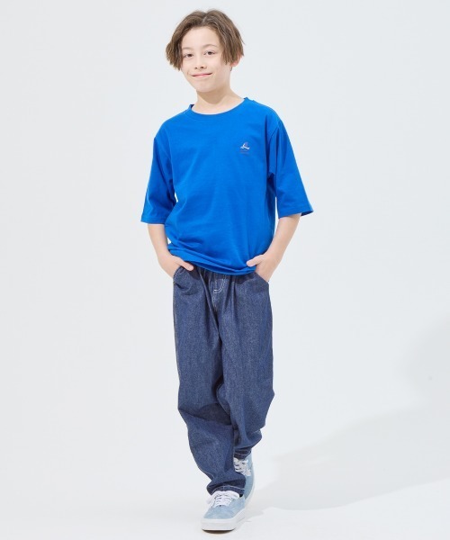 KRIFF MAYER Kid's Collection（クリフメイヤーキッズコレクション）の「ライトオンスデニムシェフパンツ(セットアップ可）（デニムパンツ・キッズ・ライトブルー/ダークブルー/ストライプ/ネイビー系1・120/130/140/150/160/170）」の12枚目の写真