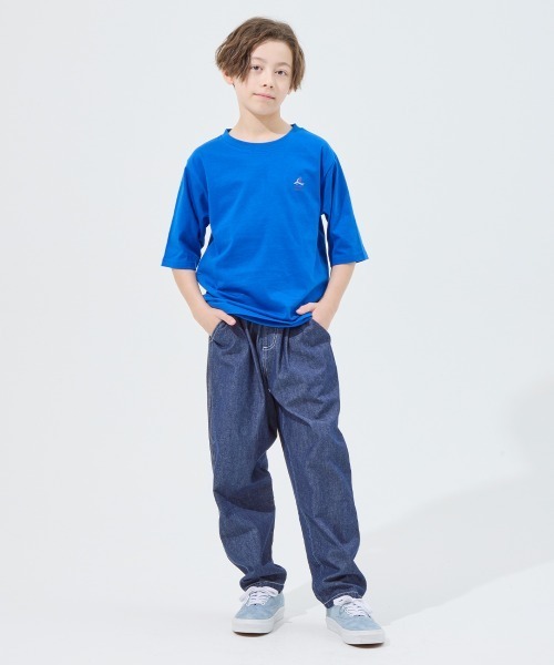 KRIFF MAYER Kid's Collection（クリフメイヤーキッズコレクション）の「ライトオンスデニムシェフパンツ(セットアップ可）（デニムパンツ・キッズ・ライトブルー/ダークブルー/ストライプ/ネイビー系1・120/130/140/150/160/170）」の13枚目の写真
