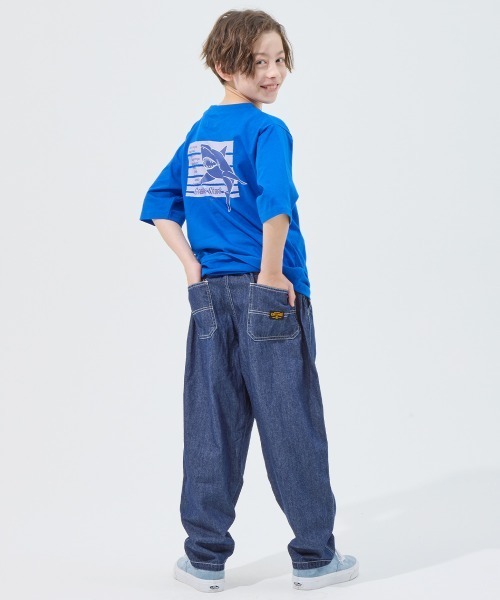 KRIFF MAYER Kid's Collection（クリフメイヤーキッズコレクション）の「ライトオンスデニムシェフパンツ(セットアップ可）（デニムパンツ・キッズ・ライトブルー/ダークブルー/ストライプ/ネイビー系1・120/130/140/150/160/170）」の15枚目の写真