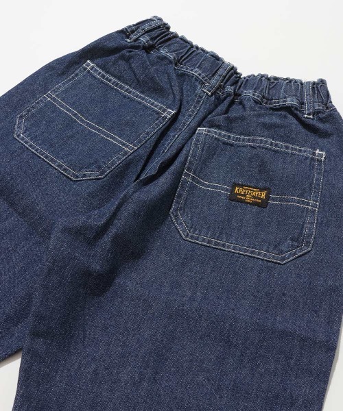 KRIFF MAYER Kid's Collection（クリフメイヤーキッズコレクション）の「ライトオンスデニムシェフパンツ(セットアップ可）（デニムパンツ・キッズ・ライトブルー/ダークブルー/ストライプ/ネイビー系1・120/130/140/150/160/170）」の18枚目の写真
