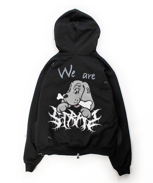 GALFY(ガルフィー)の「GALFY-バチバチピアスパーカー(パーカー・メンズ・ブラック/ホワイト/チャコール・L/XL)」の6枚目の写真