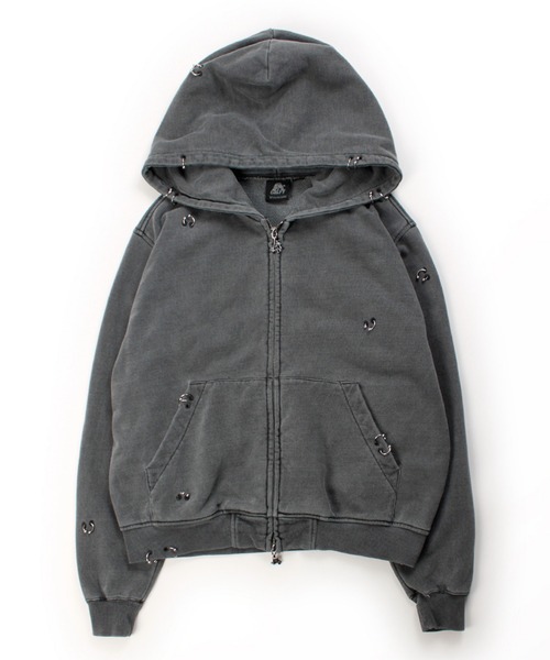 GALFY(ガルフィー)の「GALFY-バチバチピアスパーカー(パーカー・メンズ・ブラック/ホワイト/チャコール・L/XL)」の7枚目の写真