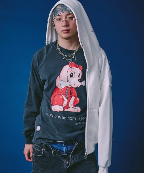 GALFY(ガルフィー)の「GALFY-バチバチピアスパーカー(パーカー・メンズ・ブラック/ホワイト/チャコール・L/XL)」の16枚目の写真