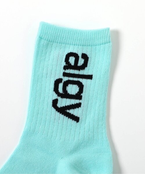 algy（アルジー）の「ビッグロゴクルーソックス（ソックス/靴下・キッズ・ミント/ブラック/ピンク・24/21）」の6枚目の写真