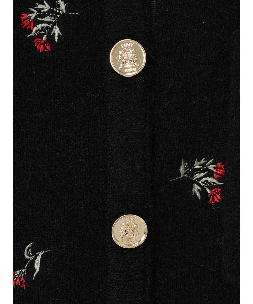 EIMY ISTOIRE（エイミーイストワール）の「Attachedcollrフラワーモチーフカーディガン（ノーカラージャケット・レディース・ホワイト/ブラック・F）」の21枚目の写真