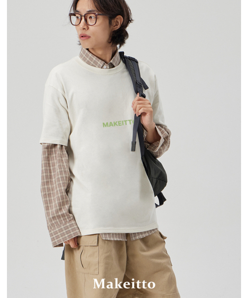 MAKEITTO（メイキット）の「[SQUARE LOGO] CREW NECK TEE_CREAM（Tシャツ/カットソー・メンズ・その他・MEDIUM/LARGE/X-LARGE/XX-LARGE）」の4枚目の写真