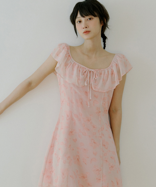 REORG(リオルグ)の「WOI FLOWER PATTERN FRILL OPS PEACH PINK(ワンピース・レディース・その他・SMALL/MEDIUM/LARGE)」の2枚目の写真