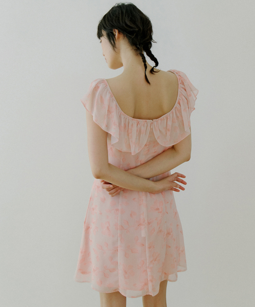 REORG(リオルグ)の「WOI FLOWER PATTERN FRILL OPS PEACH PINK(ワンピース・レディース・その他・SMALL/MEDIUM/LARGE)」の4枚目の写真