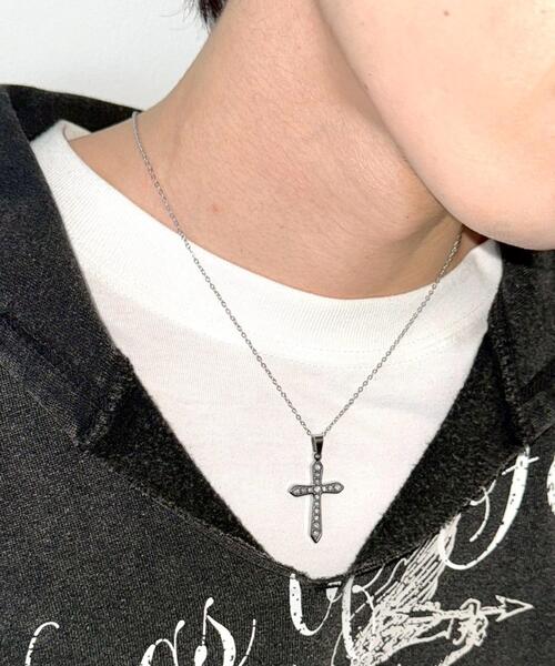 WEGO(ウィゴー)の「WEGO/ラインストーンクロスネックレス(ネックレス・メンズ・その他1/その他2・FREE)」の3枚目の写真