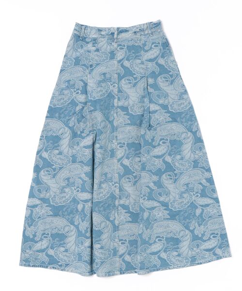 チャイハネ（チャイハネ）の「【チャイハネ】段通ペイズリー柄デニムロングスカート（デニムスカート・レディース・ネイビー/ライトブルー・FREE）」の4枚目の写真