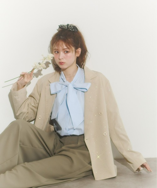 Olu.（オルドット）の「ビッグリボンシャツブラウス（シャツ/ブラウス・レディース・ホワイト/ブルー・FREE）」の15枚目の写真