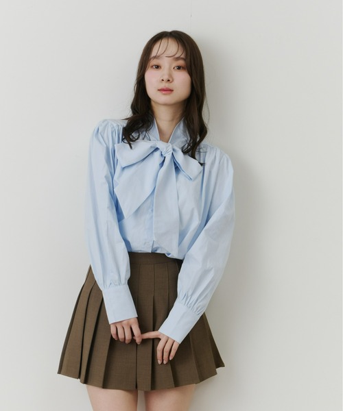 Olu.（オルドット）の「ビッグリボンシャツブラウス（シャツ/ブラウス・レディース・ホワイト/ブルー・FREE）」の16枚目の写真